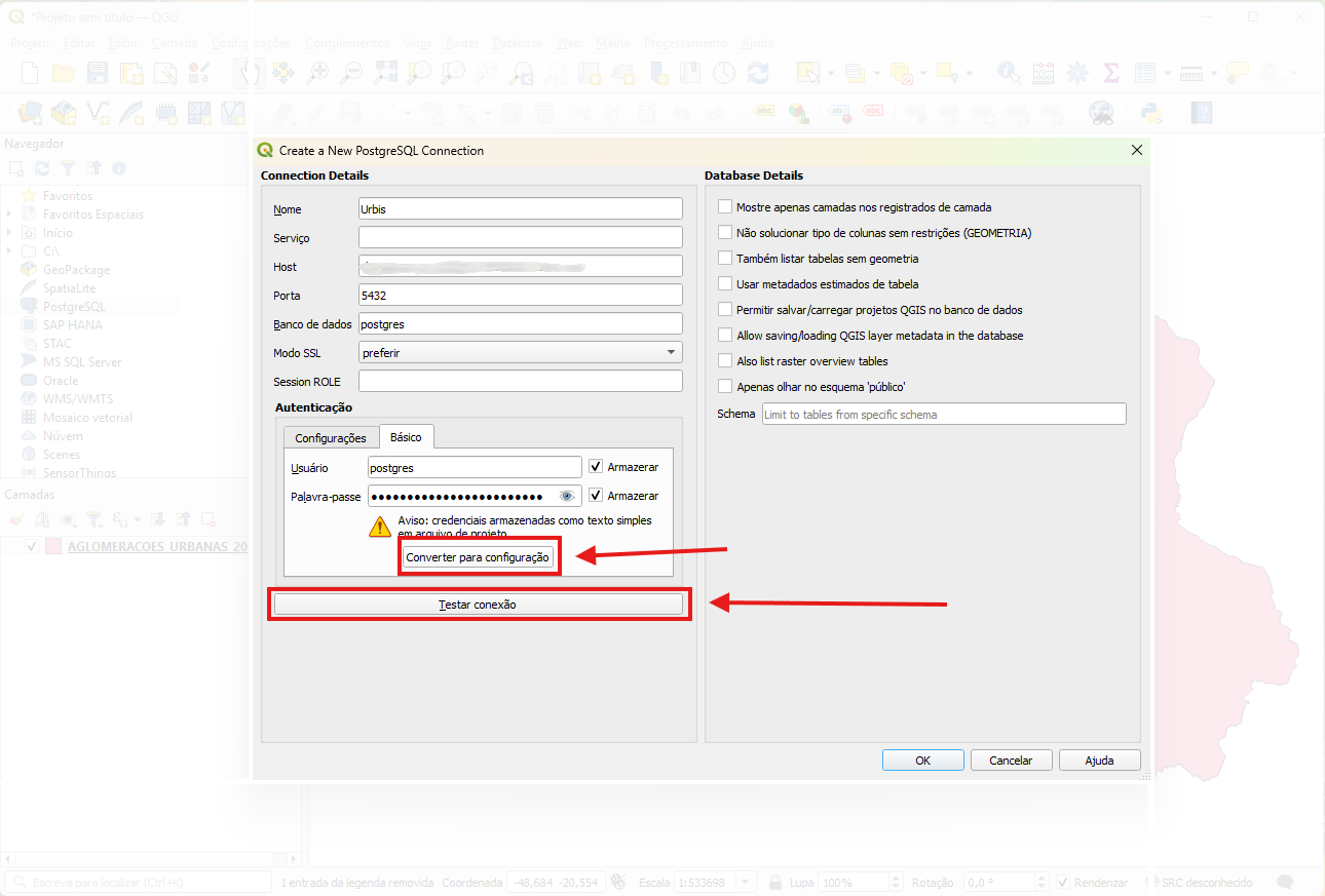 Converter auth e testar